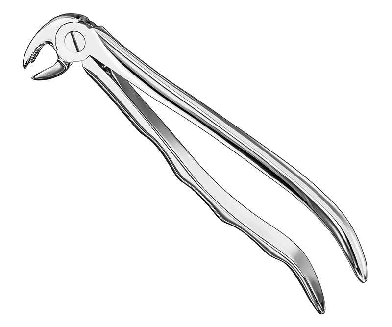 Extracting forceps, anat.