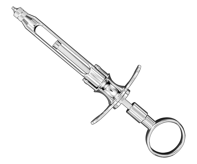Ointment syringe, ring handle